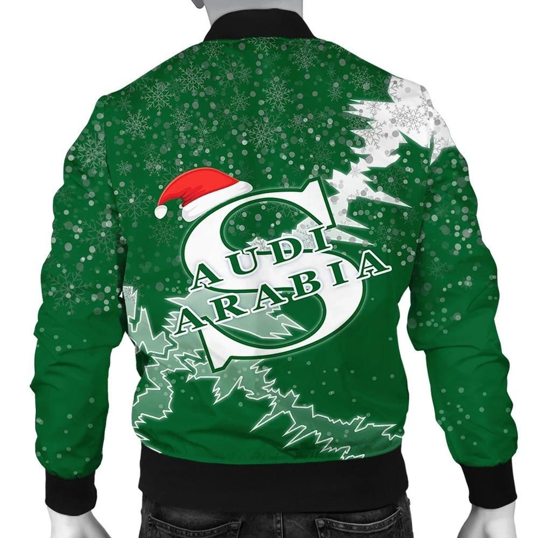 FUNSTUFFPRINT Saudi Arabia Christmas Coat Of Arms Men Bomber Jacket Style 3D Bomber Jacket