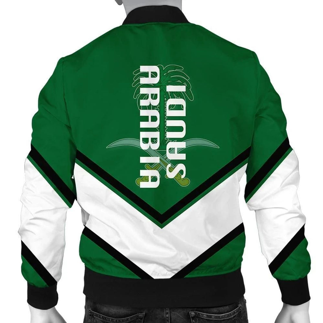 FUNSTUFFPRINT Saudi Arabia Coat Of Arms Men Bomber Jacket Lucian Style 3D Bomber Jacket