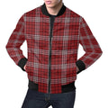 FUNSTUFFPRINT Scottish Tartan Royal Stewart Red Plaids Mens 3D Bomber Jacket