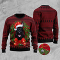 FUNSTUFFPRINT Scottish Terrier Wreath Ugly Christmas Sweater, Christmas Sweater, Ugly Sweater, Funny Xmas Sweaters Ugly Sweater