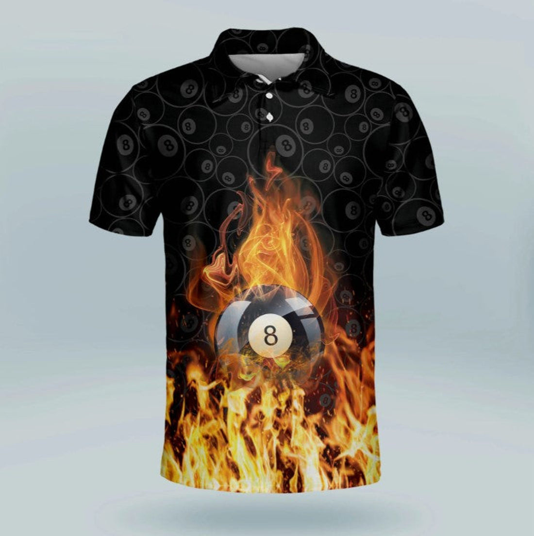 Custom 3D Skull 8 Ball Pool Billiard Polo shirt For Men, Billiard team shirt, Gift for billiard player