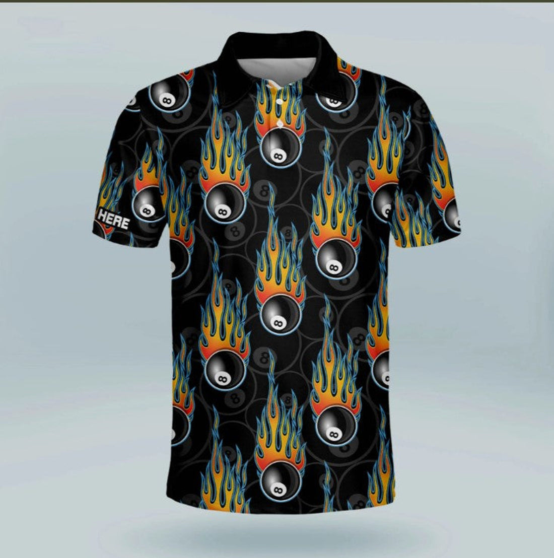 Custom Funny 8 Ball Pool Billiard Polo shirt, Custom name Billiard uniform, Billiard clothing