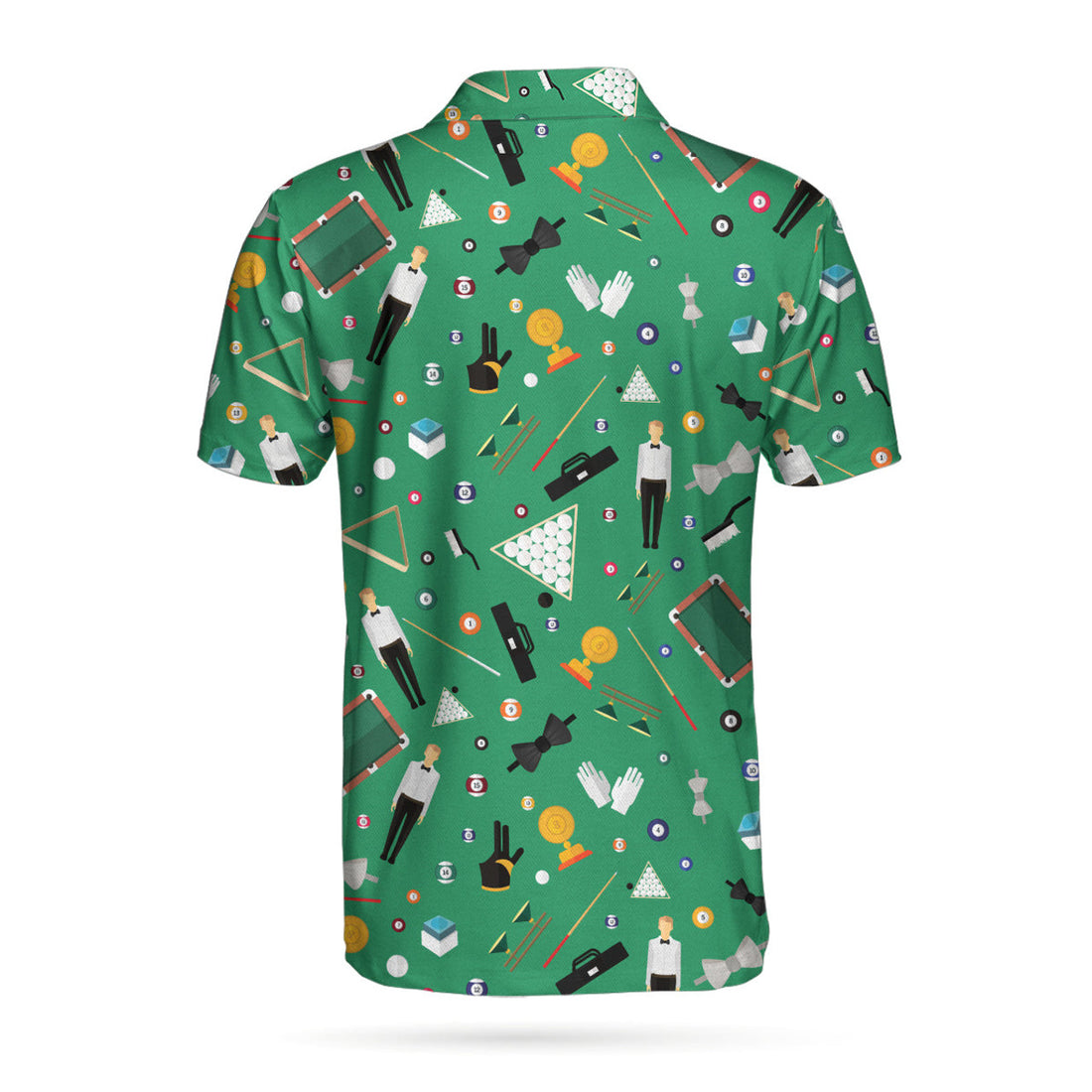 Seamless Texture Pattern Billiards Polo Shirt, Green Billiards Shirt For Men, Gift For Billiards Lovers - Perfect Gift For Men