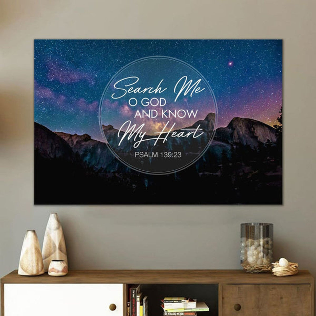 Search Me O God And Know My Heart Psalm 13923 Canvas Wall Art - Christian Canvas - Faith Canvas