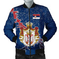 FUNSTUFFPRINT Serbia Christmas Coat Of Arms Men Bomber Jacket Style 3D Bomber Jacket
