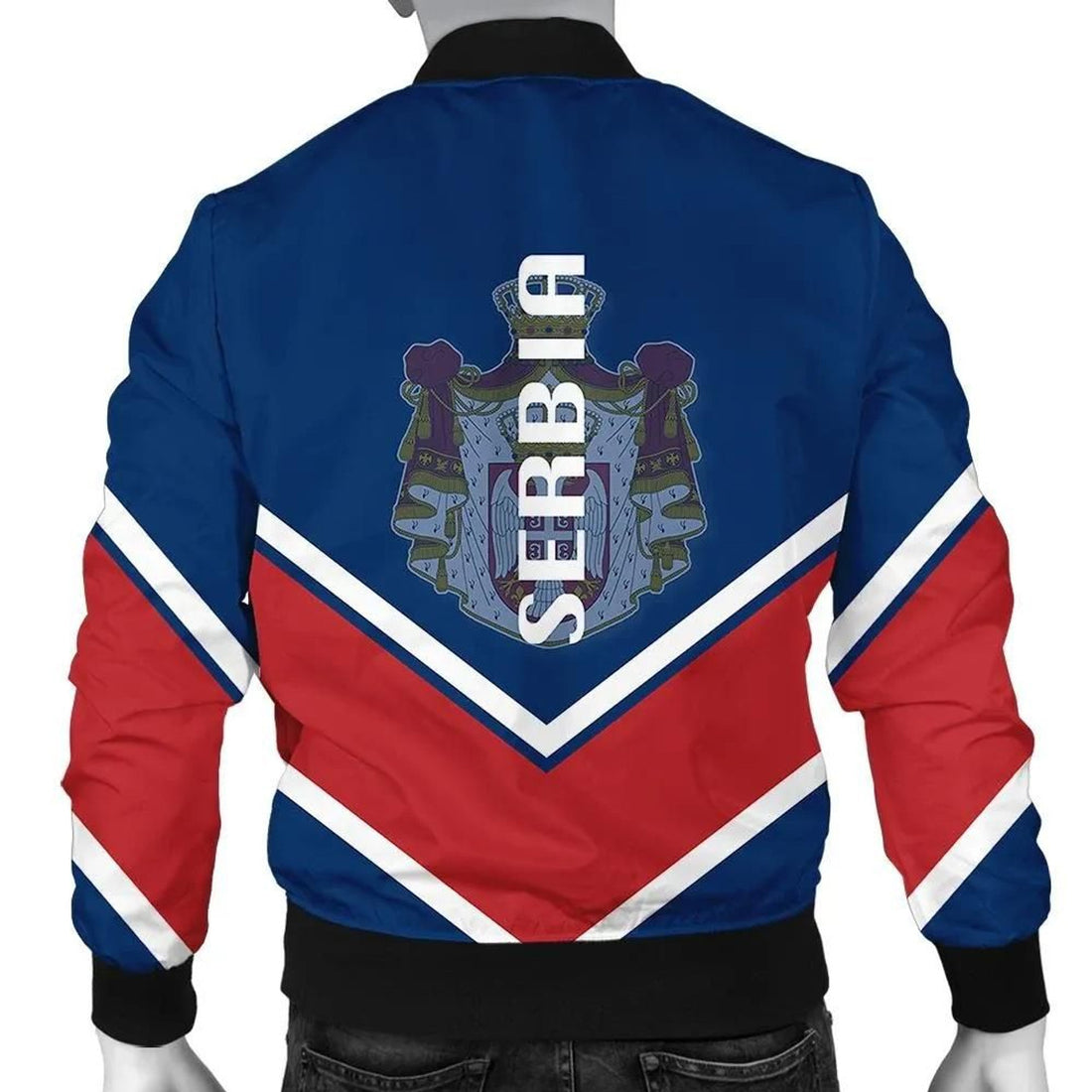 FUNSTUFFPRINT Serbia Coat Of Arms Men Bomber Jacket Lucian Style 3D Bomber Jacket
