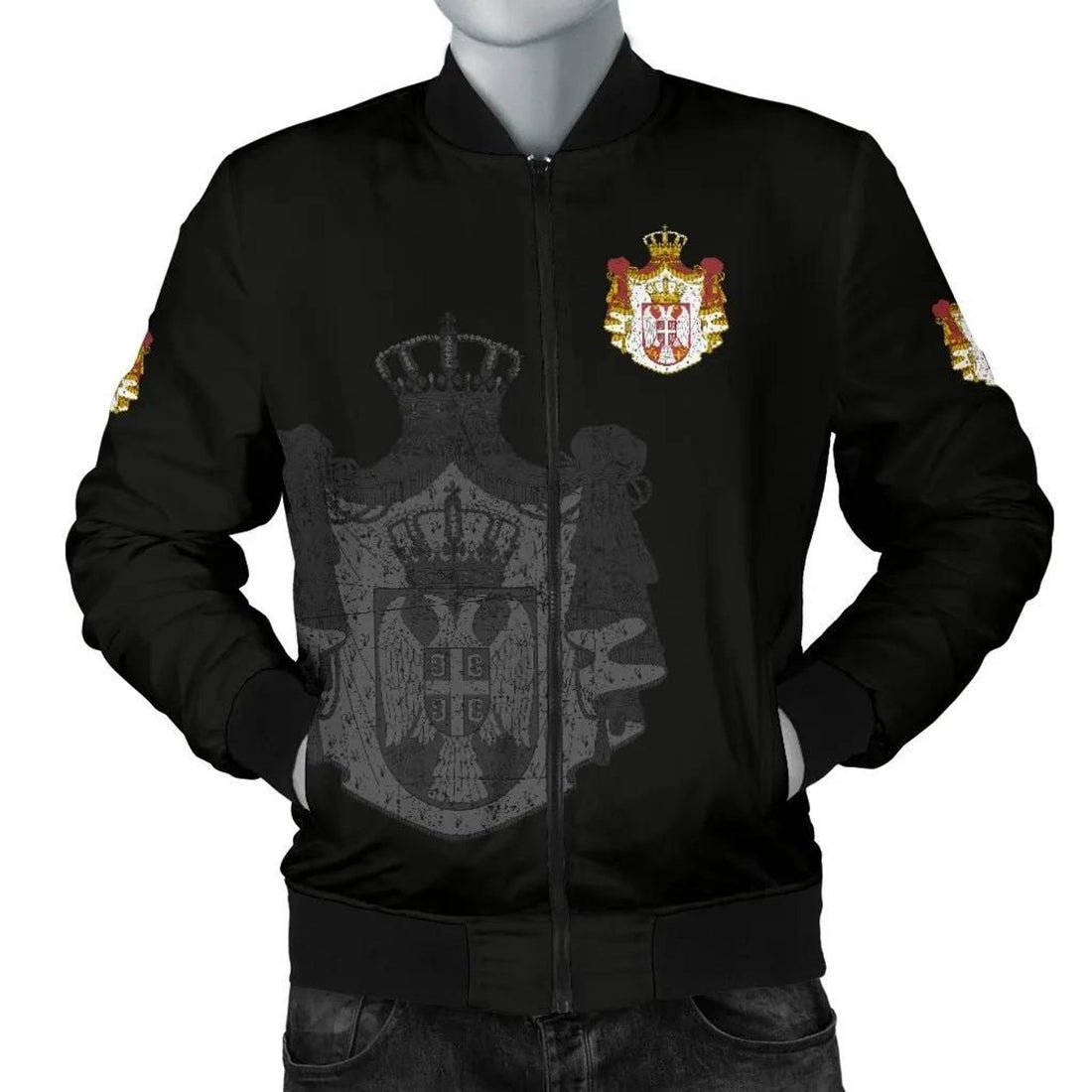 FUNSTUFFPRINT Serbia Men's 3D Bomber Jacket