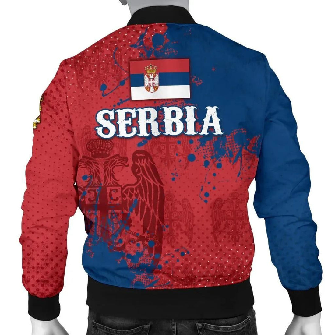FUNSTUFFPRINT Serbia Men's Bomber Jacket - The Great Serbia - 3D Bomber Jacket