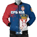 FUNSTUFFPRINT Serbia Men's Bomber Jacket - The Great Serbia (Serbian Language) - 3D Bomber Jacket