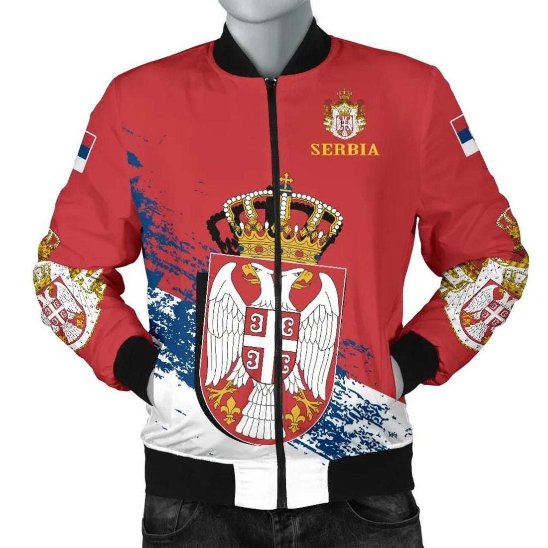 FUNSTUFFPRINT Serbia Special Men's 3D Bomber Jacket