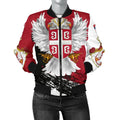 FUNSTUFFPRINT Serbia Women's Bomber Jacket - Serbian White Eagle 3D Bomber Jacket