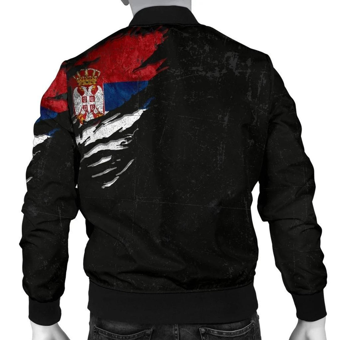 FUNSTUFFPRINT Serbia in Me Men's Bomber Jacket - Special Grunge Style 3D Bomber Jacket