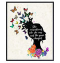 She Remembered Who She Was And The Game Changed, Butterfly Flower Poster and Canvas