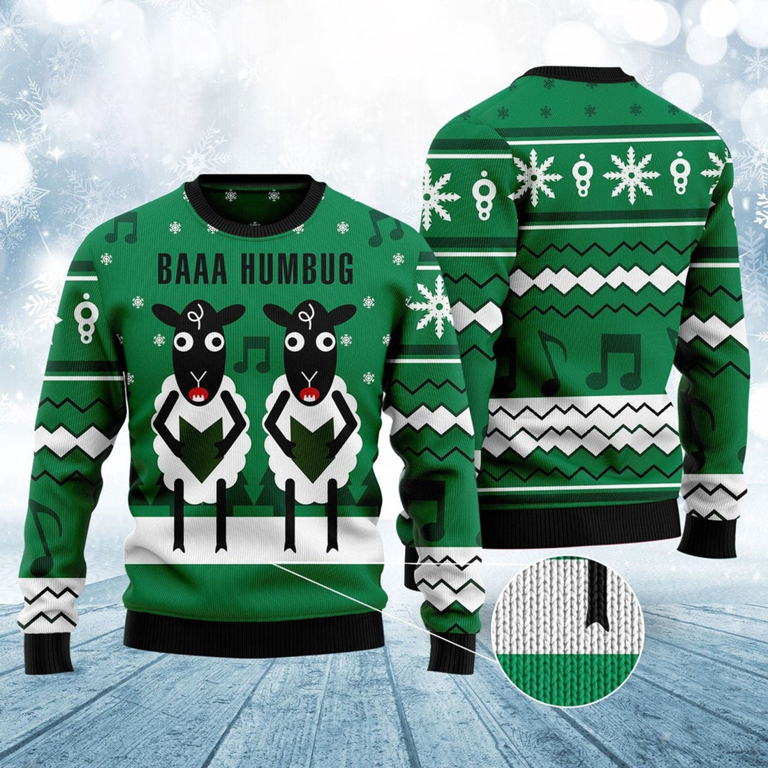 FUNSTUFFPRINT Sheep Ugly Christmas Sweater, Christmas Sweater, Ugly Sweater, Funny Xmas Sweaters Ugly Sweater