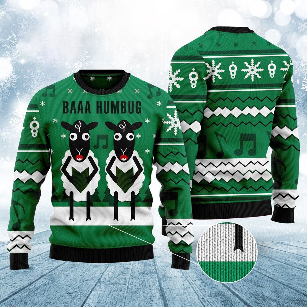 FUNSTUFFPRINT Sheep Ugly Christmas Sweater, Christmas Sweater, Ugly Sweater, Funny Xmas Sweaters Ugly Sweater