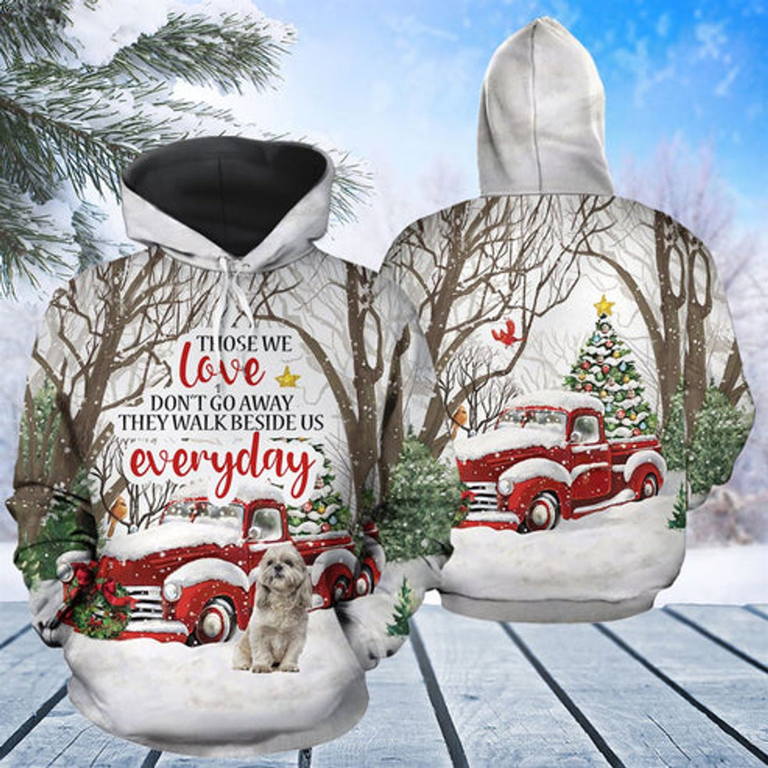 FUNSTUFFPRINT 3D Shih Tzu Angel All Over 3D Hoodie and Zip Hoodie