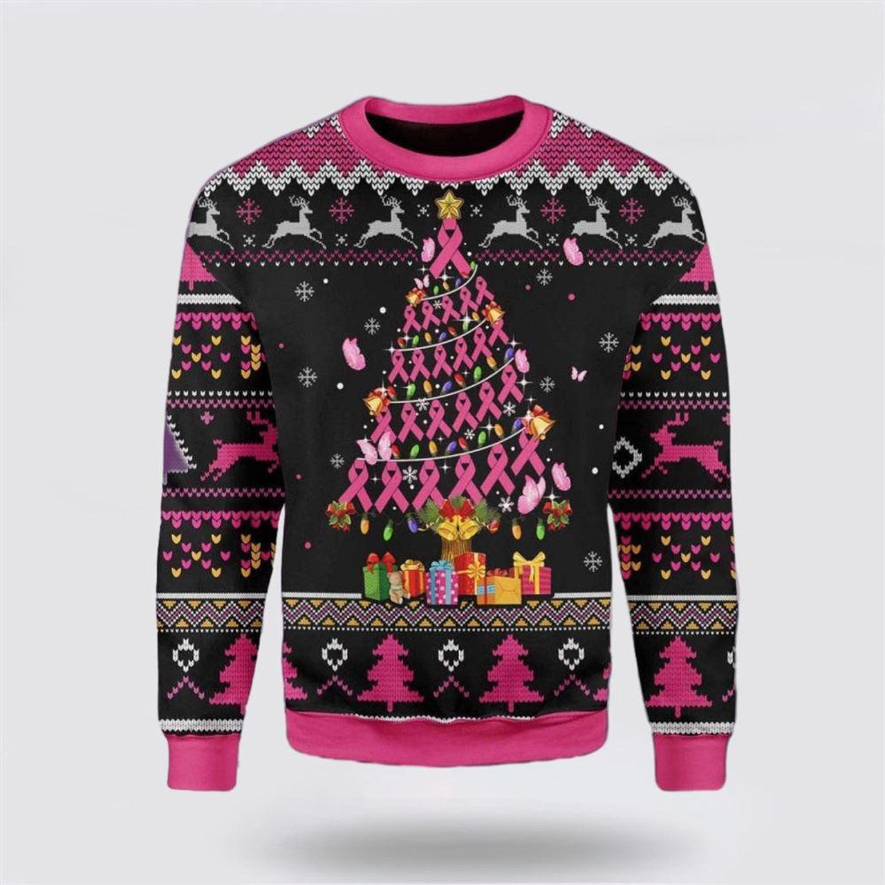 FUNSTUFFPRINT Shop Breast Cancer Awareness Ugly Christmas Sweater for Men & Women – Christmas Gifts For Survivors Ugly  Sweater