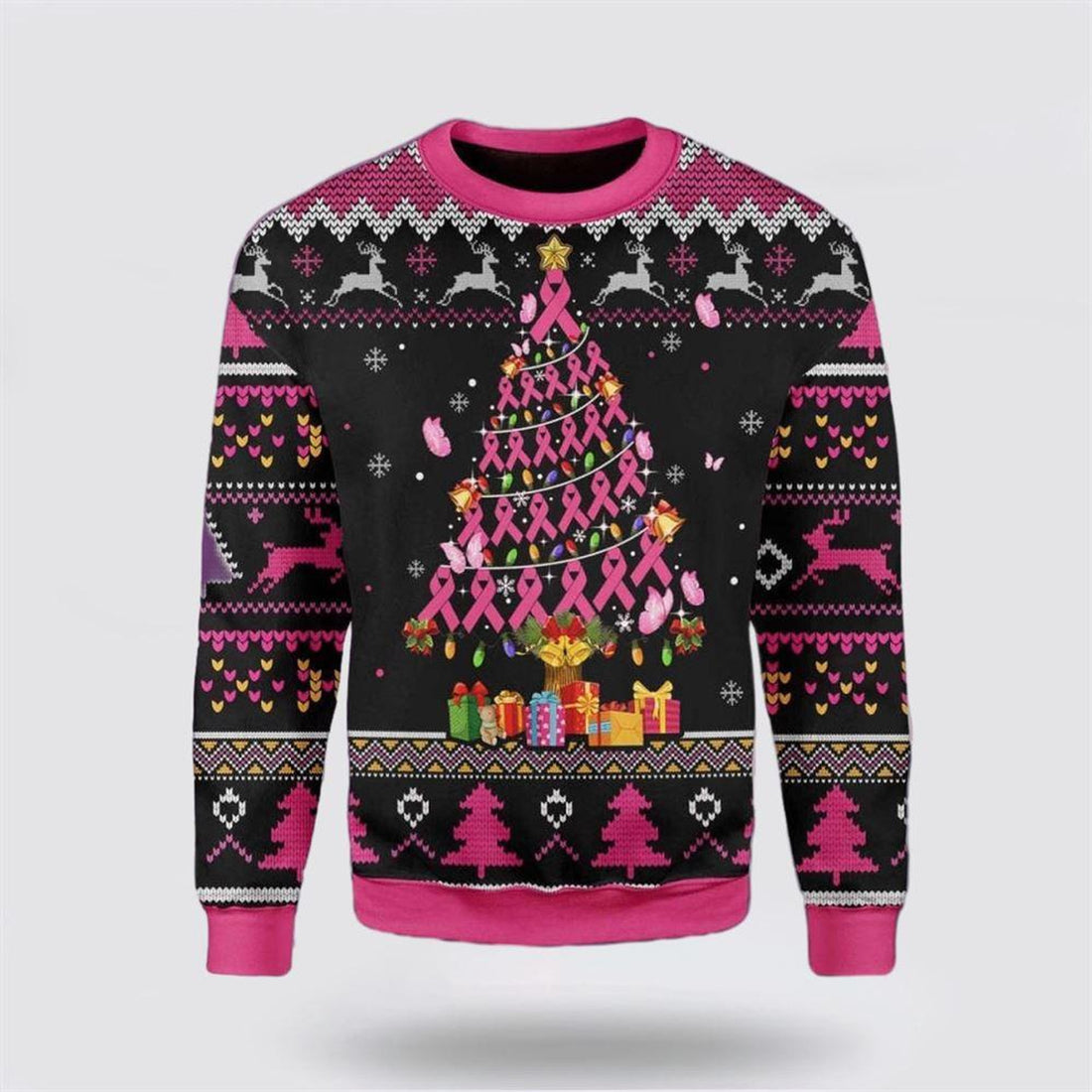 FUNSTUFFPRINT Shop Breast Cancer Awareness Ugly Christmas Sweater for Men & Women – Christmas Gifts For Survivors Ugly  Sweater