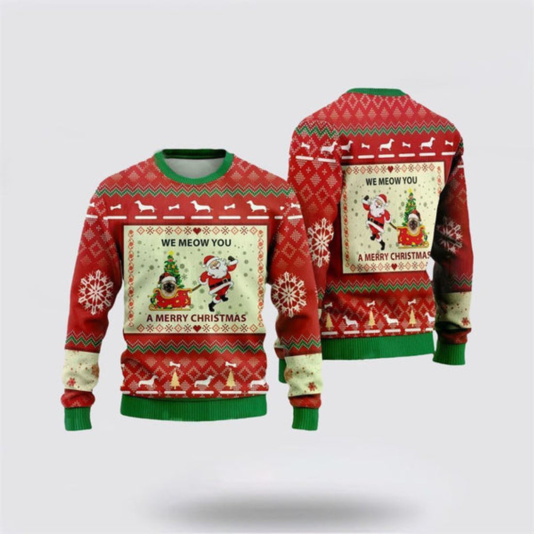FUNSTUFFPRINT Siamese Cats Ugly Christmas Sweater For Men And Women, Best Gift For Christmas, Christmas Fashion Winter Ugly  Sweater