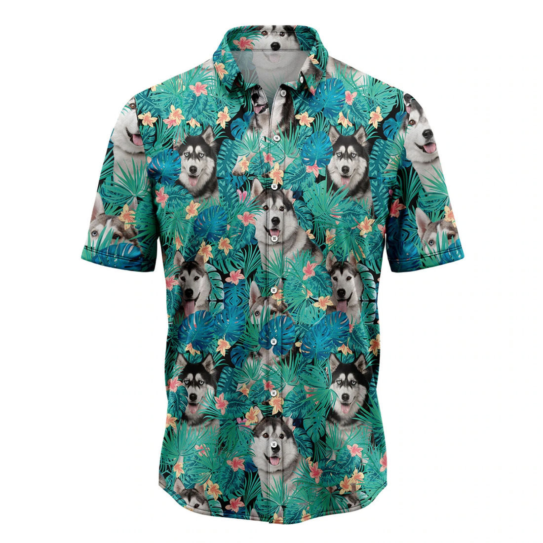 Siberian Husky Tropical Hawaii Shirt, Summer gift, Hawaiian Shirts for Men and Women Aloha Beach Shirt