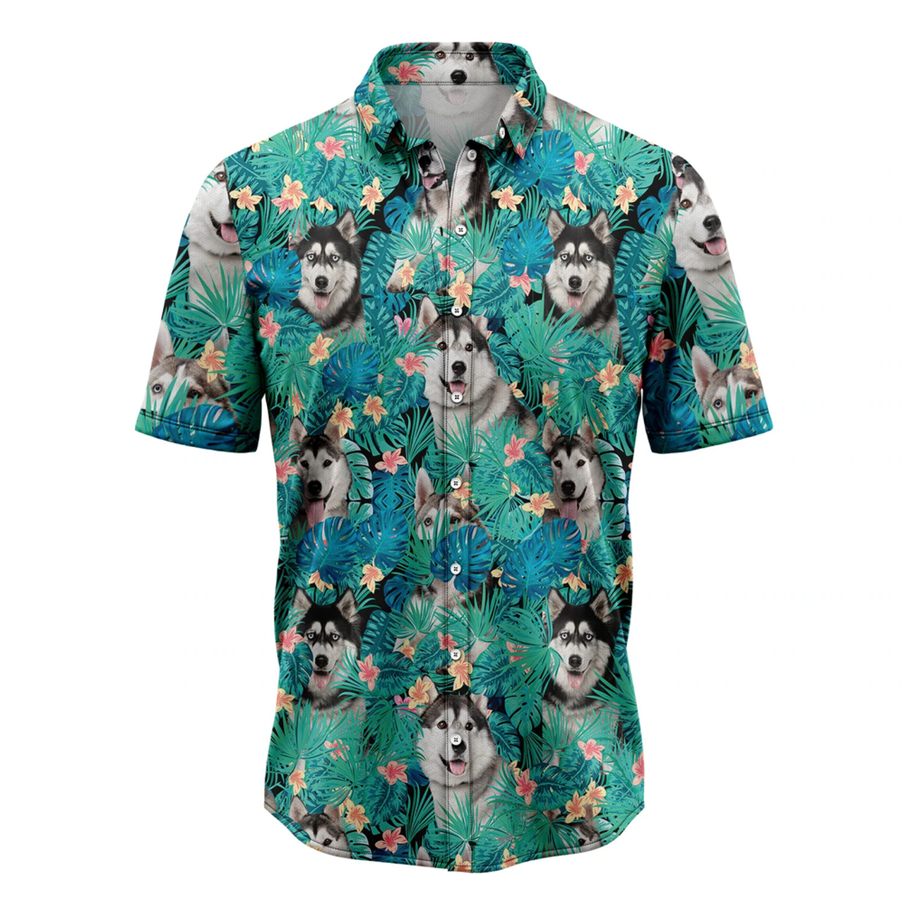 Siberian Husky Tropical Hawaii Shirt, Summer gift, Hawaiian Shirts for Men and Women Aloha Beach Shirt