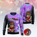 FUNSTUFFPRINT Siberian Husky Hologram Color Ugly Christmas Sweater, Dog Ugly Christmas Sweater, Ugly Dog Sweaters Ugly  Sweater