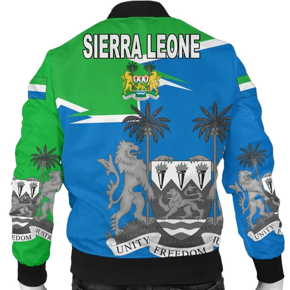 FUNSTUFFPRINT Sierra Leone Bomber Jacket Coat Of Arms - Style 3D Bomber Jacket