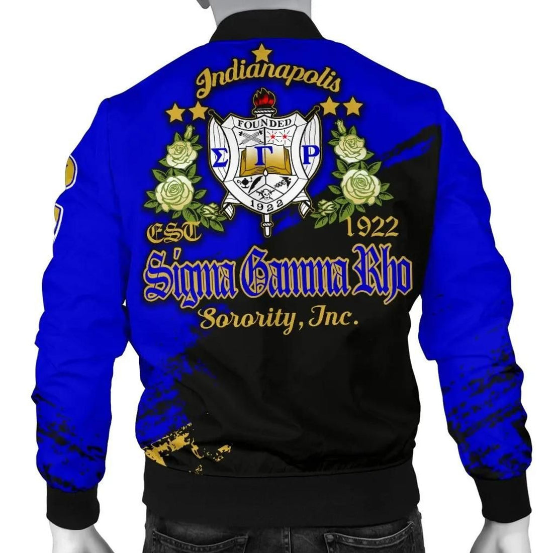 FUNSTUFFPRINT Sigma Gamma Rho Men's Bomber Jacket Paint Style 3D Bomber Jacket