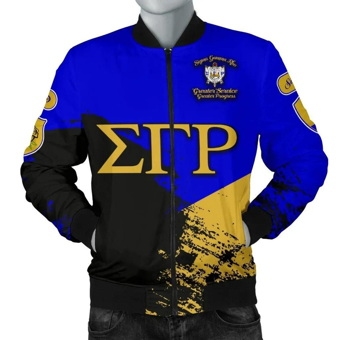 FUNSTUFFPRINT Sigma Gamma Rho Men's Bomber Jacket Paint Style 3D Bomber Jacket