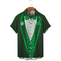 Simple St. Patrick's Hawaiian Shirt, St. Patrick's Day 3d Shirt, Shamrock Hawaiian Shirt