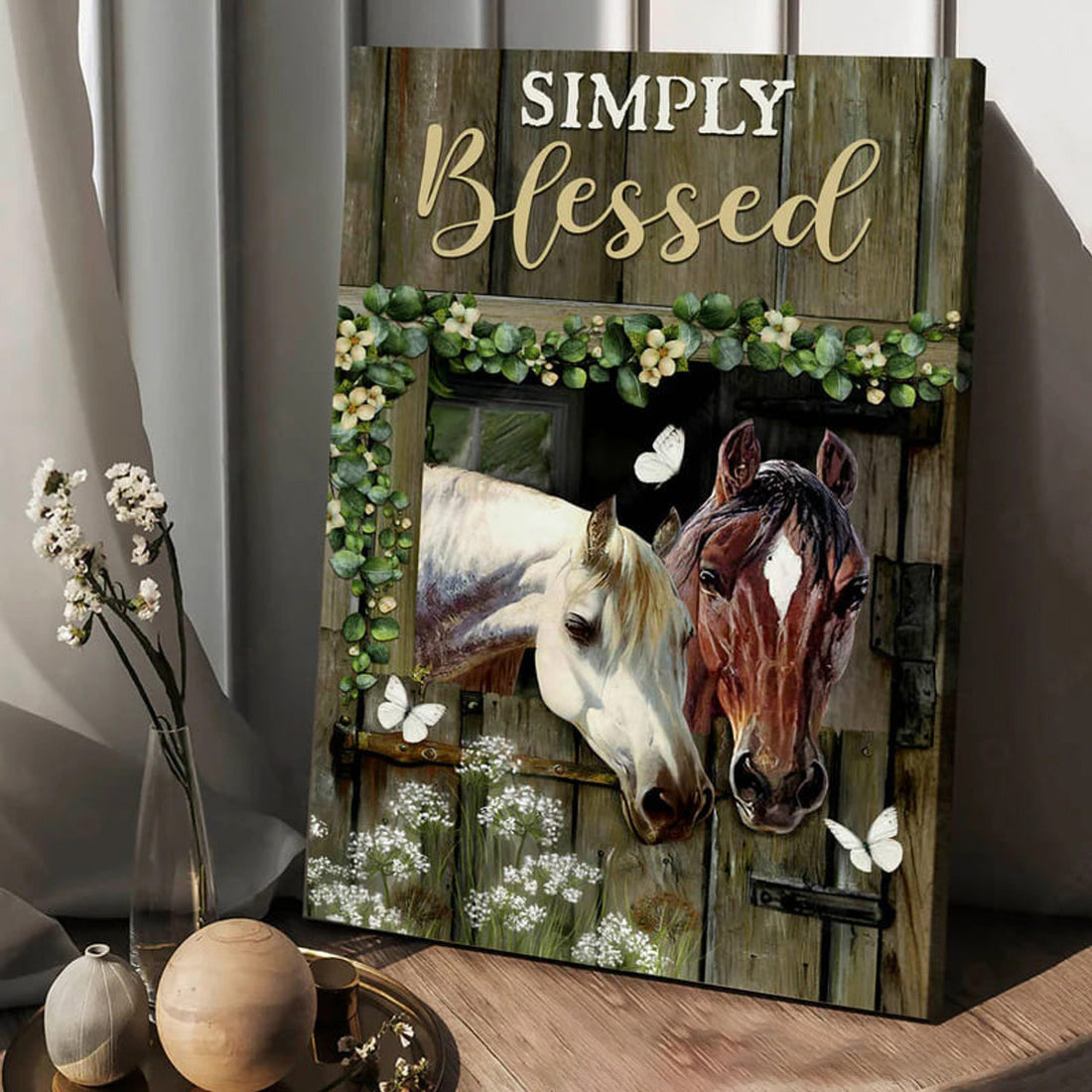 Simply Blessed, Horse Couple, Horse Lover Poster and Canvas