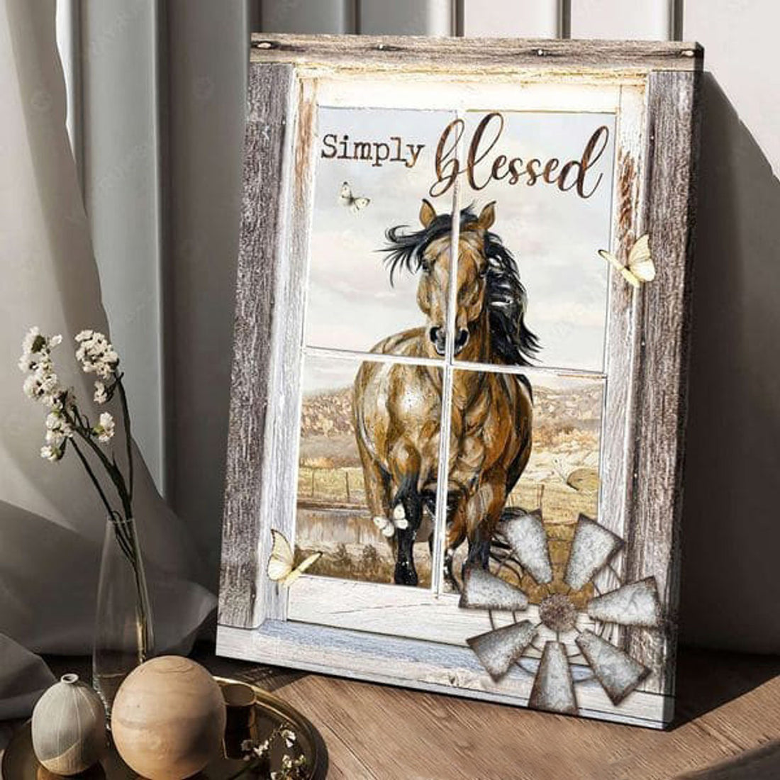 Simply Blessed, Horse Poster, Window Decor Poster and Canvas