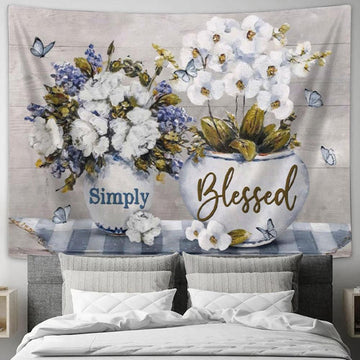 Simply Blessed Tapestry Wall Art - - Christian Gifts - Christian Wall Decor