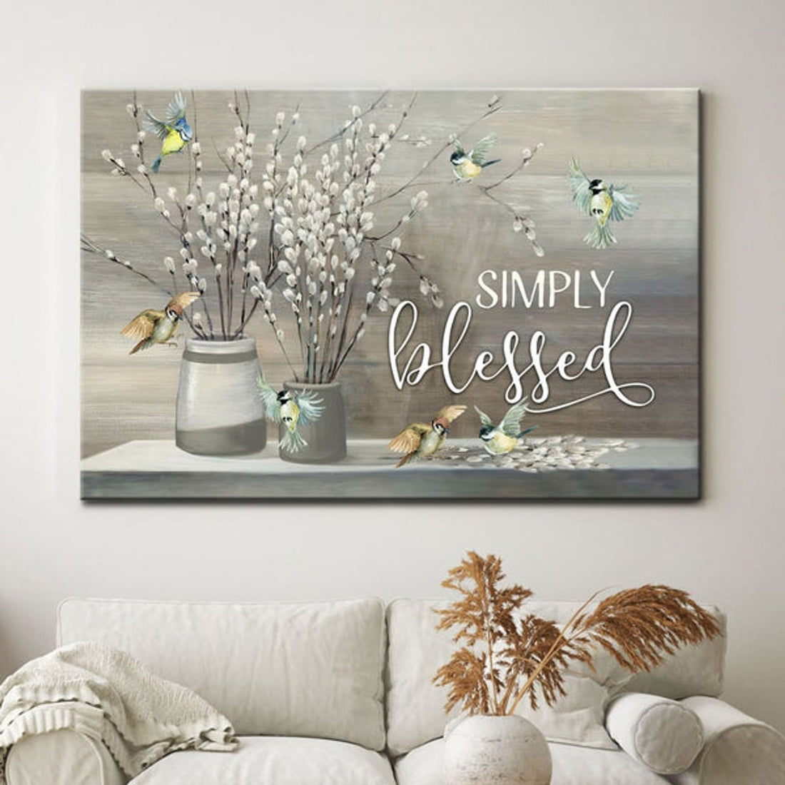 Simply Blessed Wall Art Canvas - Christian Wall Art - Religious Wall Decor