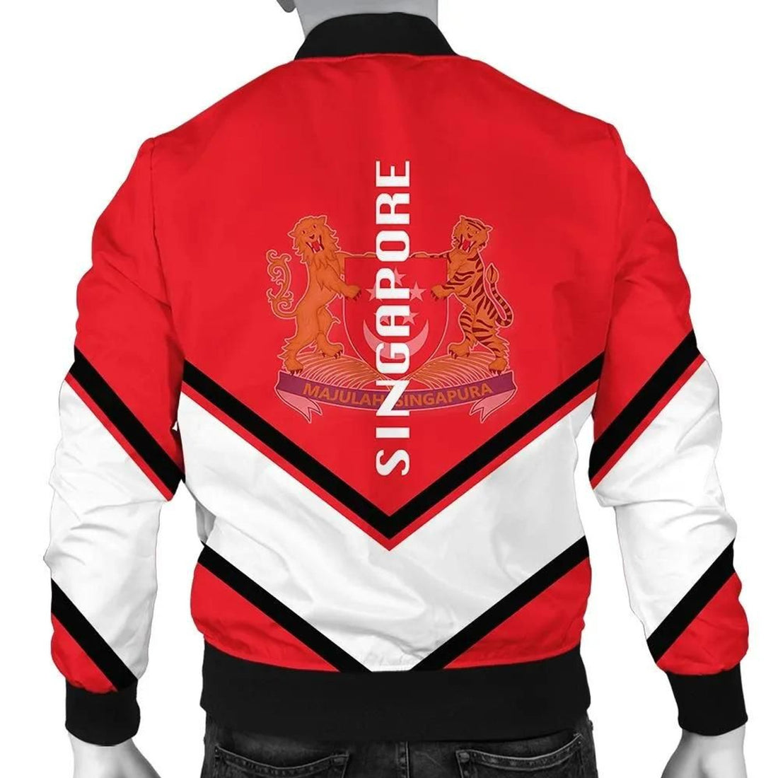 FUNSTUFFPRINT Singapore Coat Of Arms Men Bomber Jacket Lucian Style 3D Bomber Jacket