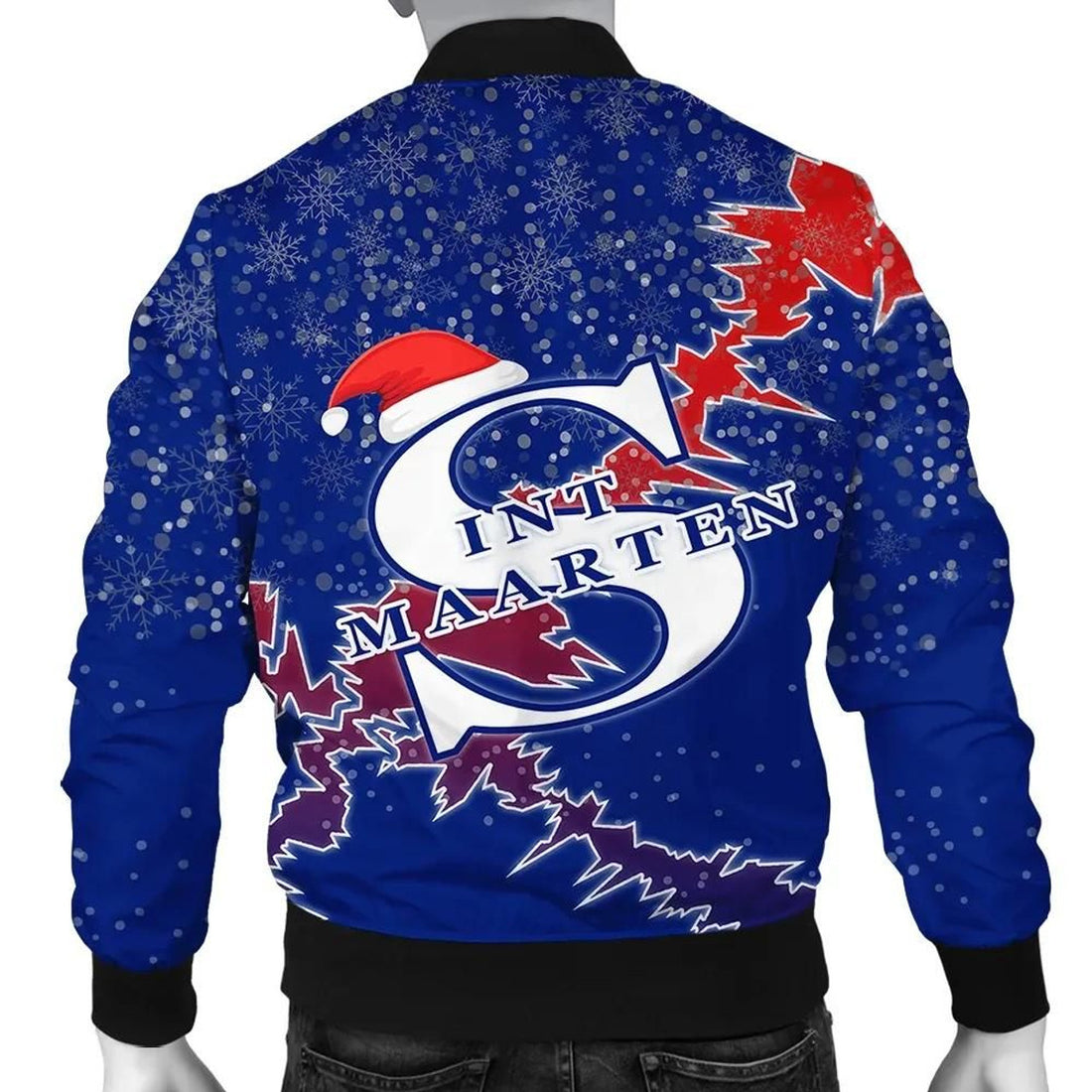 FUNSTUFFPRINT Sint Maarten Christmas Coat Of Arms Men Bomber Jacket Style 3D Bomber Jacket