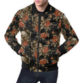 FUNSTUFFPRINT Skeleton Sugar Skull Girly Floral Rose Pattern Print Mens 3D Bomber Jacket