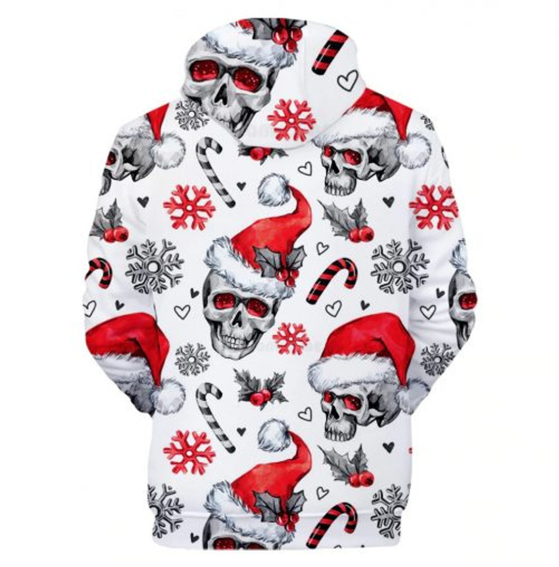 FUNSTUFFPRINT Christmas Skull 3D Hoodie and Zip Hoodie