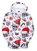 FUNSTUFFPRINT Christmas Skull 3D Hoodie and Zip Hoodie