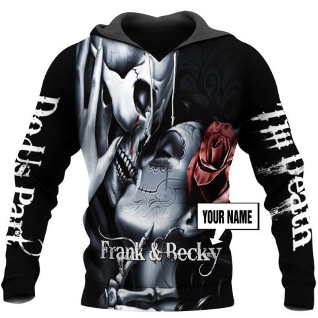 FUNSTUFFPRINT Personalized Skull 3D All Over Hoodie Til Death Do Us Part 3D Hoodie and Zip Hoodie