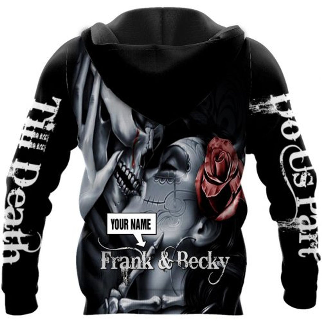 FUNSTUFFPRINT Personalized Skull 3D All Over Hoodie Til Death Do Us Part 3D Hoodie and Zip Hoodie