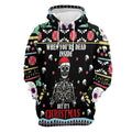 FUNSTUFFPRINT 3D Skull Christmas Dead Inside All Over 3D Hoodie and Zip Hoodie