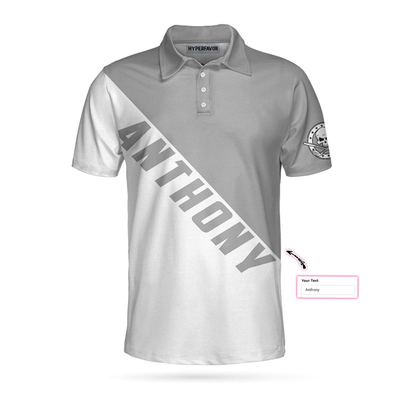 Custom Skull Golfer Your Hole Is My Goal Custom Polo Shirt, Skull Polo Golf Shirts For Male Players With Sayings - Perfect Gift For Men, Golfers