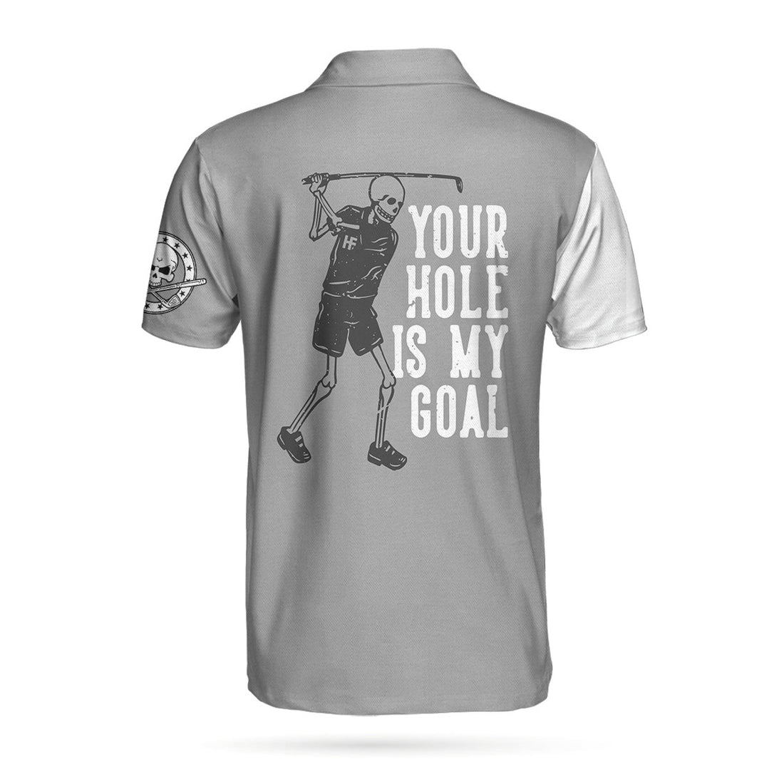 Custom Skull Golfer Your Hole Is My Goal Custom Polo Shirt, Skull Polo Golf Shirts For Male Players With Sayings - Perfect Gift For Men, Golfers
