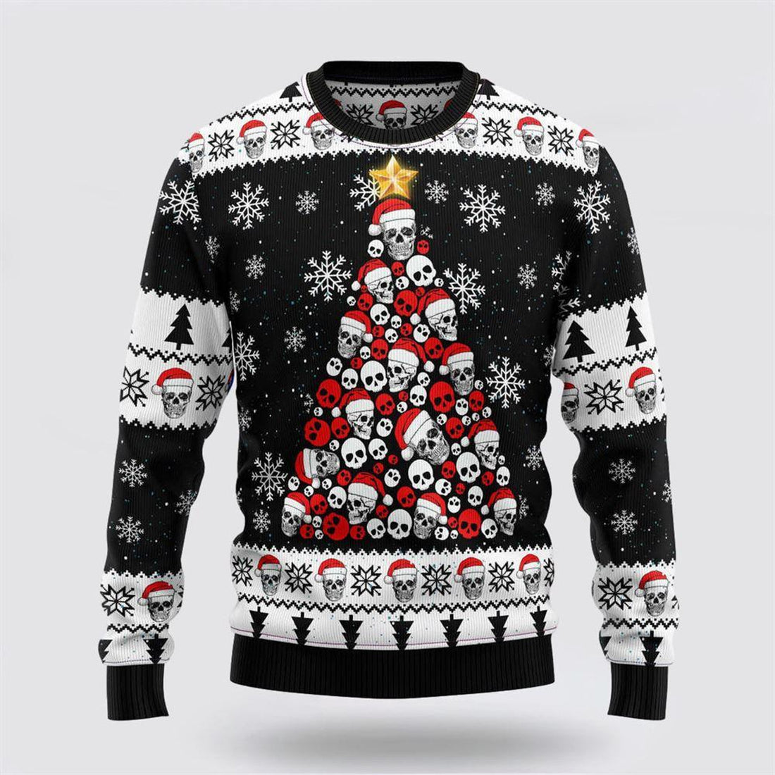 FUNSTUFFPRINT Skull Pine Tree Ugly Christmas Sweater Funny Sweaters for Men & Women – Christmas Gifts For Frends Ugly  Sweater