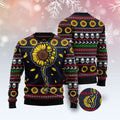 FUNSTUFFPRINT Skull Sunflower Ugly Christmas Sweater, Christmas Sweater, Ugly Sweater, Funny Xmas Sweaters Ugly Sweater