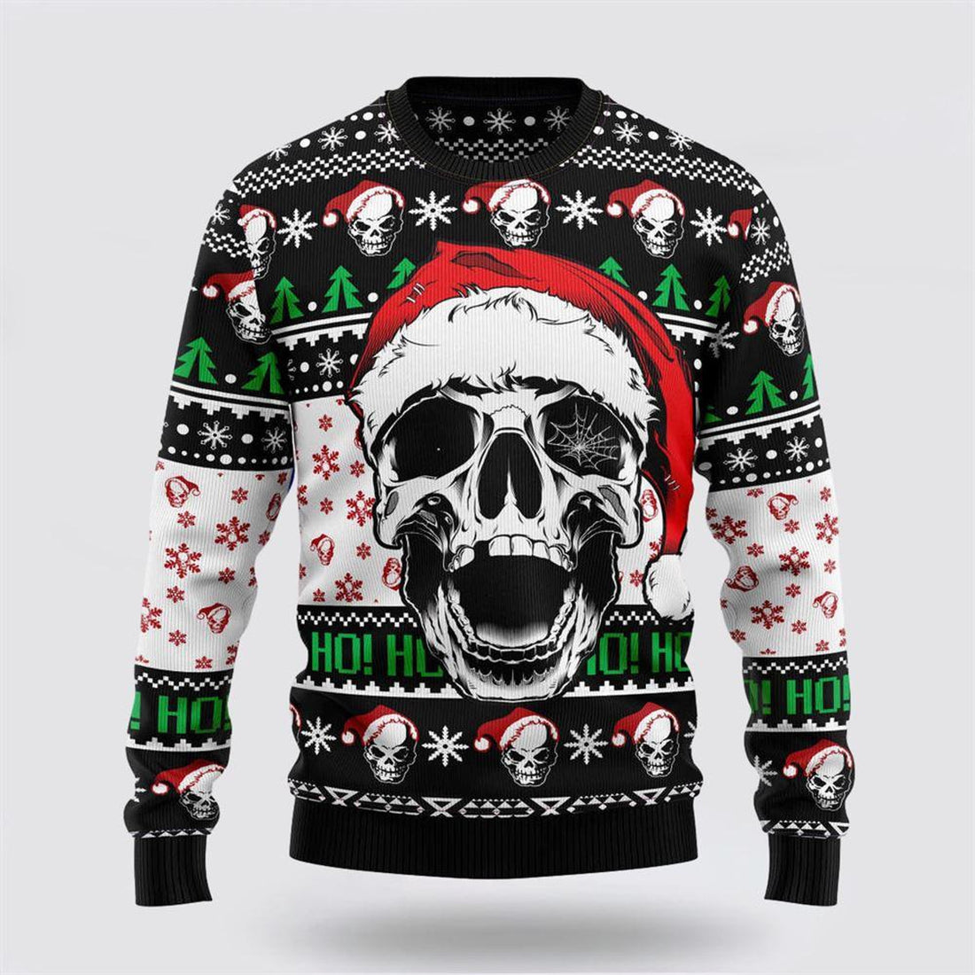 FUNSTUFFPRINT Skull Xmas Ugly Christmas Sweater – Christmas Gifts For Frends Ugly  Sweater