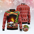 FUNSTUFFPRINT Sleeping Bulldog Christmas Ugly Christmas Sweater, Dog Ugly Christmas Sweater, Ugly Dog Sweaters Ugly  Sweater