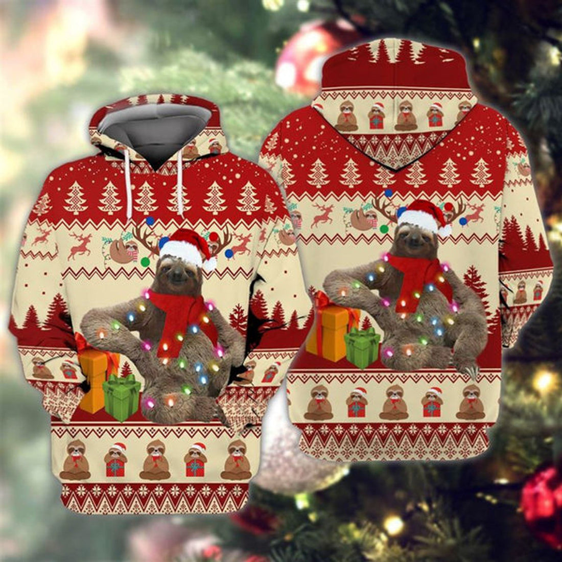 FUNSTUFFPRINT 3D loth Merry Christmas All Over 3D Hoodie and Zip Hoodie