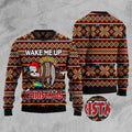 FUNSTUFFPRINT Sloth Wake Me Up When It'S Christmas Ugly Christmas Sweater, Christmas Sweater, Ugly Sweater, Funny Xmas Sweaters Ugly Sweater